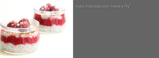 Rezeptbild für "Chiapudding mit Himbeeren"