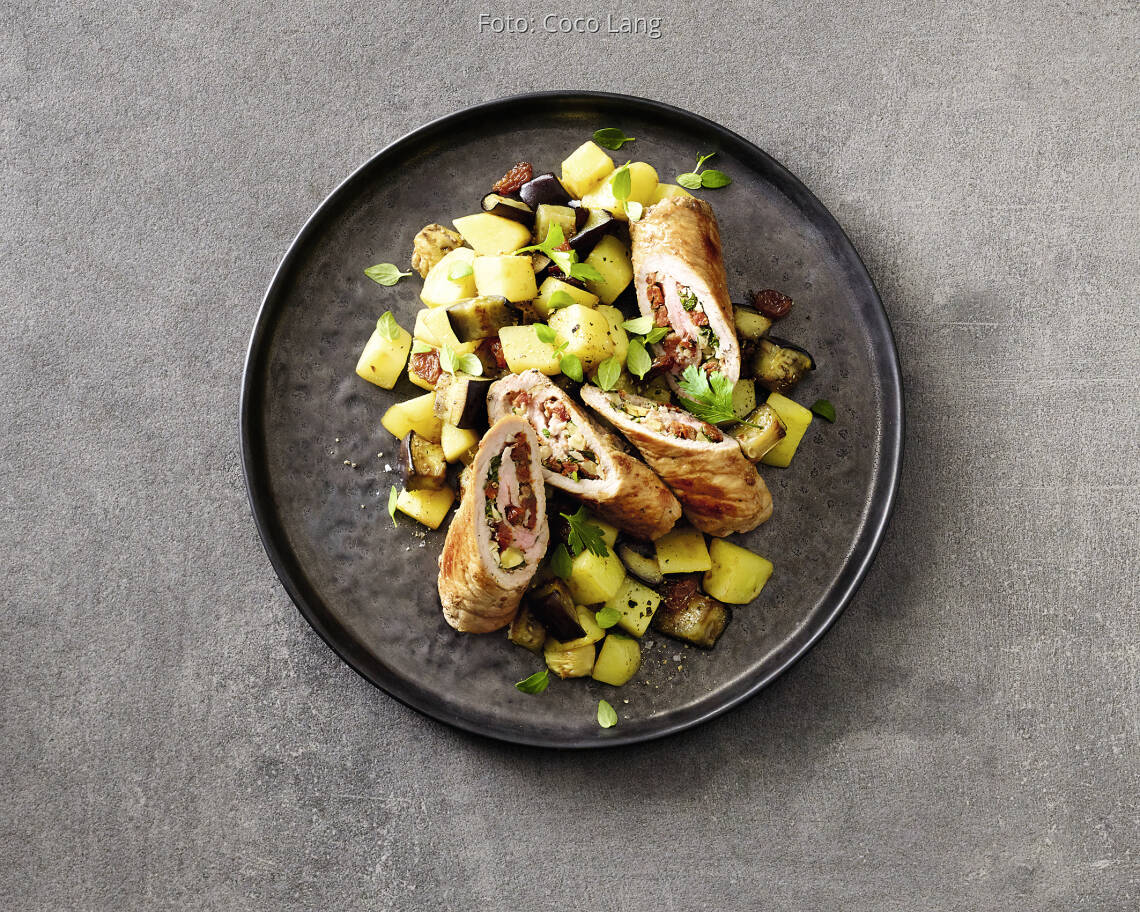 Involtini mit Kartoffel-Auberginen-Gemüse