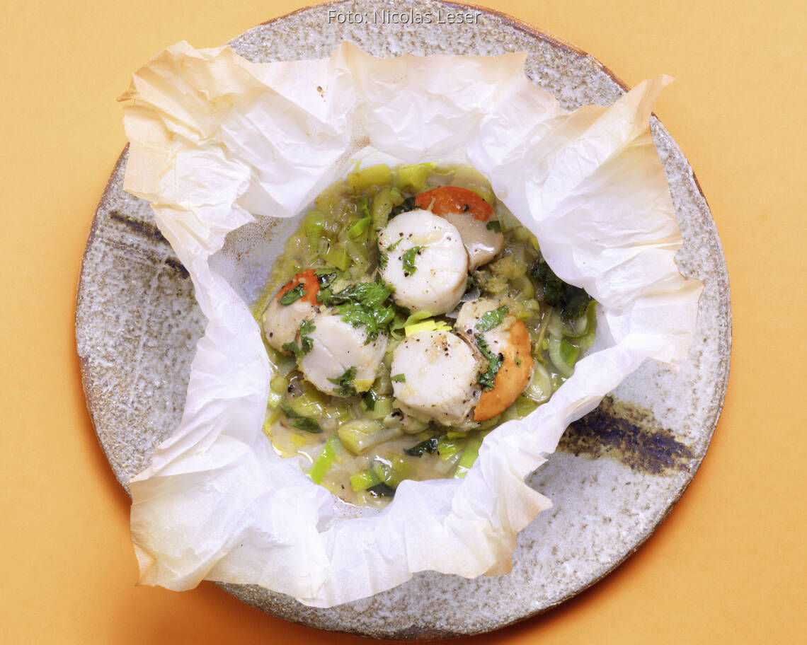 Jakobsmuscheln aus dem Papier