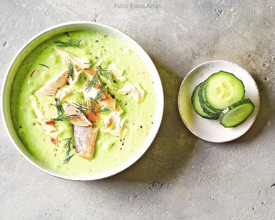 Kalte Buttermilch-Gurken-Suppe