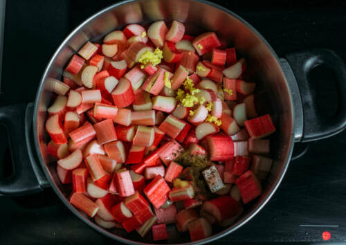 Rhabarber enthält relativ viel Oxalsäure, deshab ist es besser, ihn vor dem Verzehr zu kochen und das Wasser wegzuschütten.