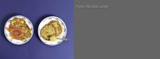 Rezeptbild für "Kartoffelpuffer mit Kompott und Lachs"