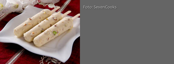 Rezeptbild für "Safran-Pistazien-Eis: Kesar Pista Kulfi – vegan"