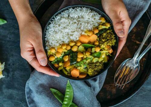 veganes Kichererbsencurry mit Reis