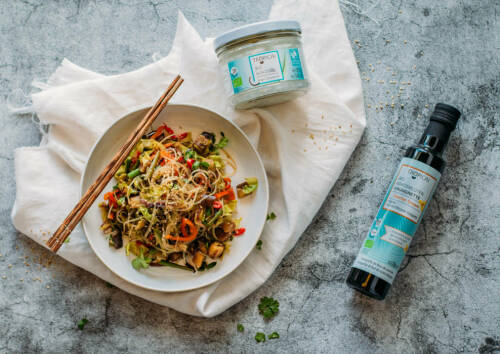 Leckerer Glasnudelsalat mit Kokosöl