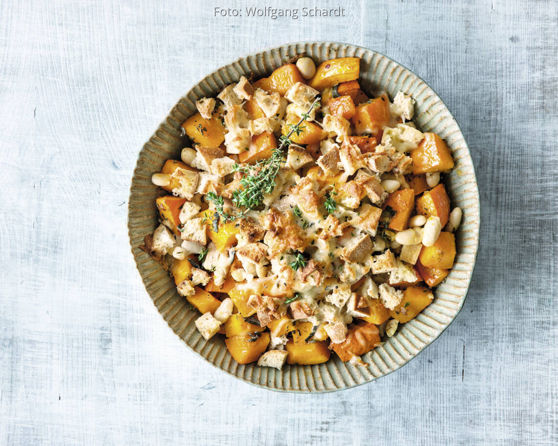 Kürbis-Bohnen-Auflauf