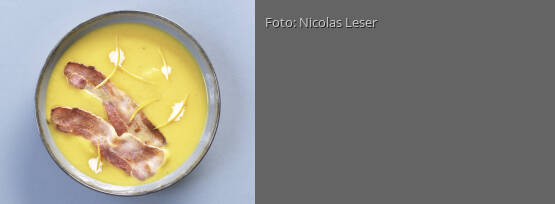 Rezeptbild für "Kürbissuppe mit knusprigem Speck"