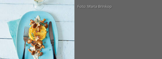 Rezeptbild für "Kürbispüree mit Butterpfifferlingen & Cognacsauce"