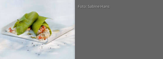 Rezeptbild für "Lindenblätter gefüllt mit Schafskäse-Couscous"