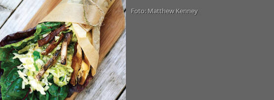 Rezeptbild für "Mangold-Reuben-Rolle, Sauerkraut, Thousand-Island-Dressing"