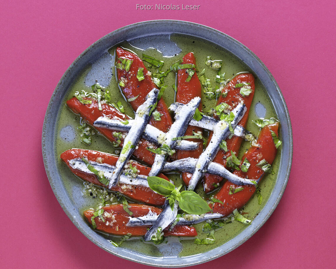 Marinierte Paprika mit Sardellen