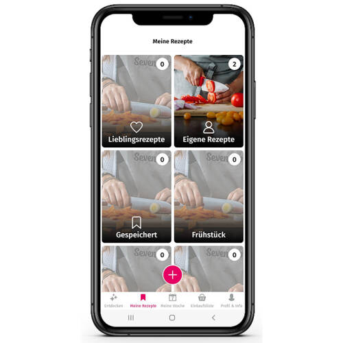 Die Seite "Meine Rezepte" in der SevenCooks App