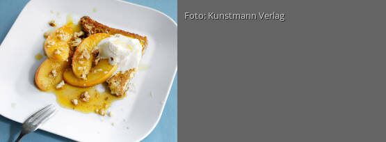 Rezeptbild für "Recyceltes Brot mit Äpfeln, Nüssen und Ingwersauce"