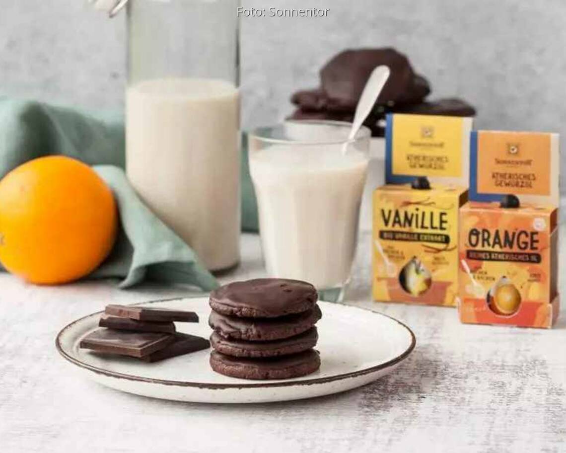 Orangen-Schokolade-Kekse Rezept von Sonnentor