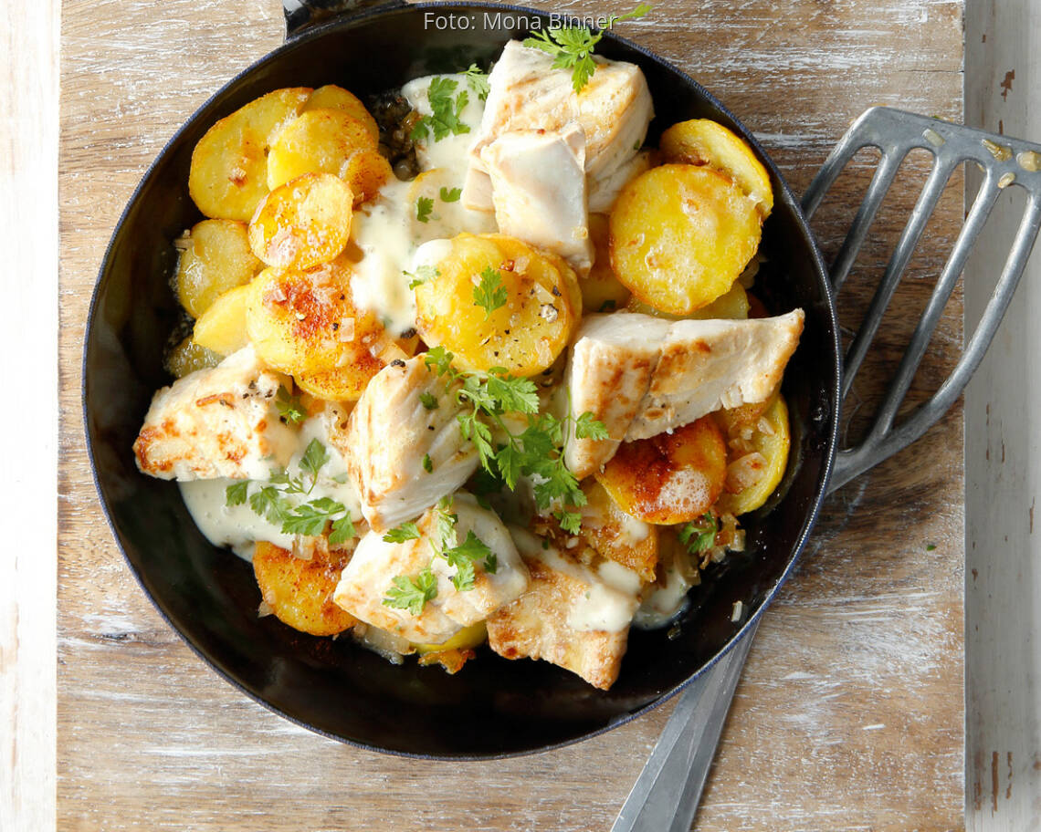Pannfisch mit Senfsauce
