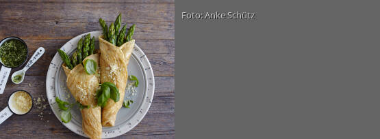 Rezeptbild für "Pfannkuchen mit grünem Spargel"