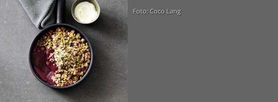 Rezeptbild für "Rote-Bete-Gratin mit Schinken-Topping"