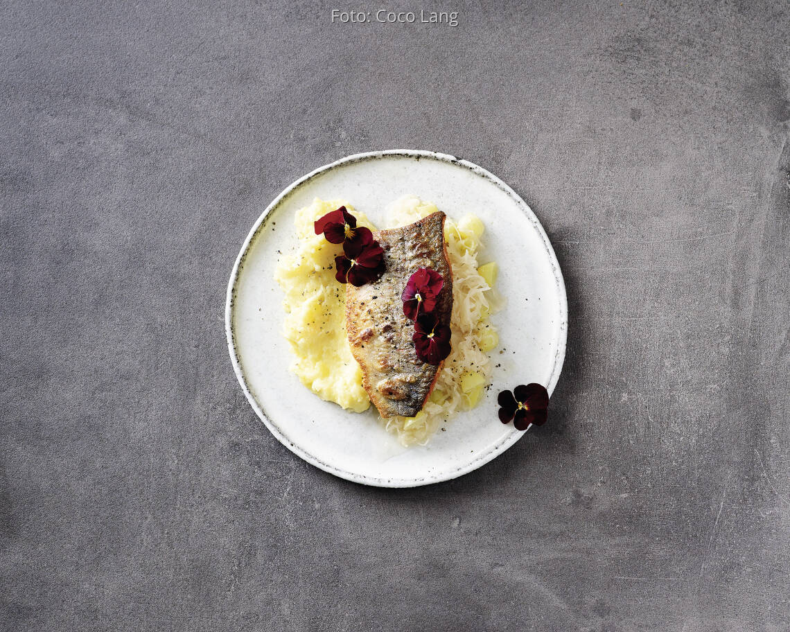 Saibling auf Püree mit Traubenkraut