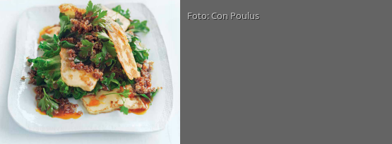 Rezeptbild für "Salat von rotem Quinoa, Grünkohl und Halloumi"