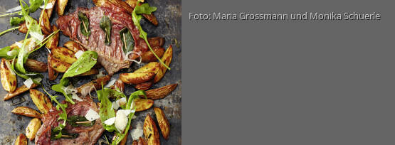 Rezeptbild für "Saltimbocca mit Rosmarinkartoffeln und Rucola"