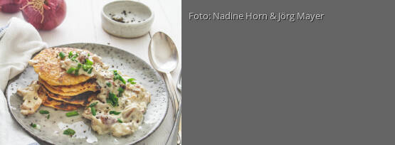 Rezeptbild für "Sauerkraut-Pancakes mit Pilzrahmsauce"