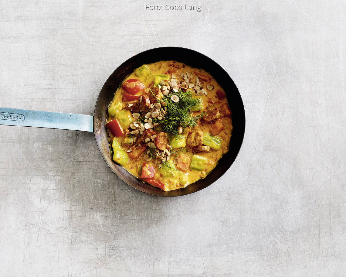 Schmorgurkenpfanne mit Chorizo