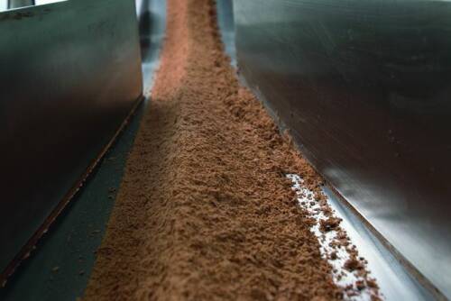 Schokoladenmasse kurz vor der Fertigstellung.