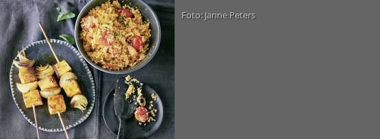 Rezeptbild für "Süßkartoffelspieße mit Couscous"