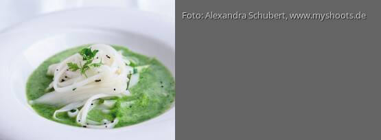 Rezeptbild für "Radieschenschaumsuppe mit Spargelspagetti"