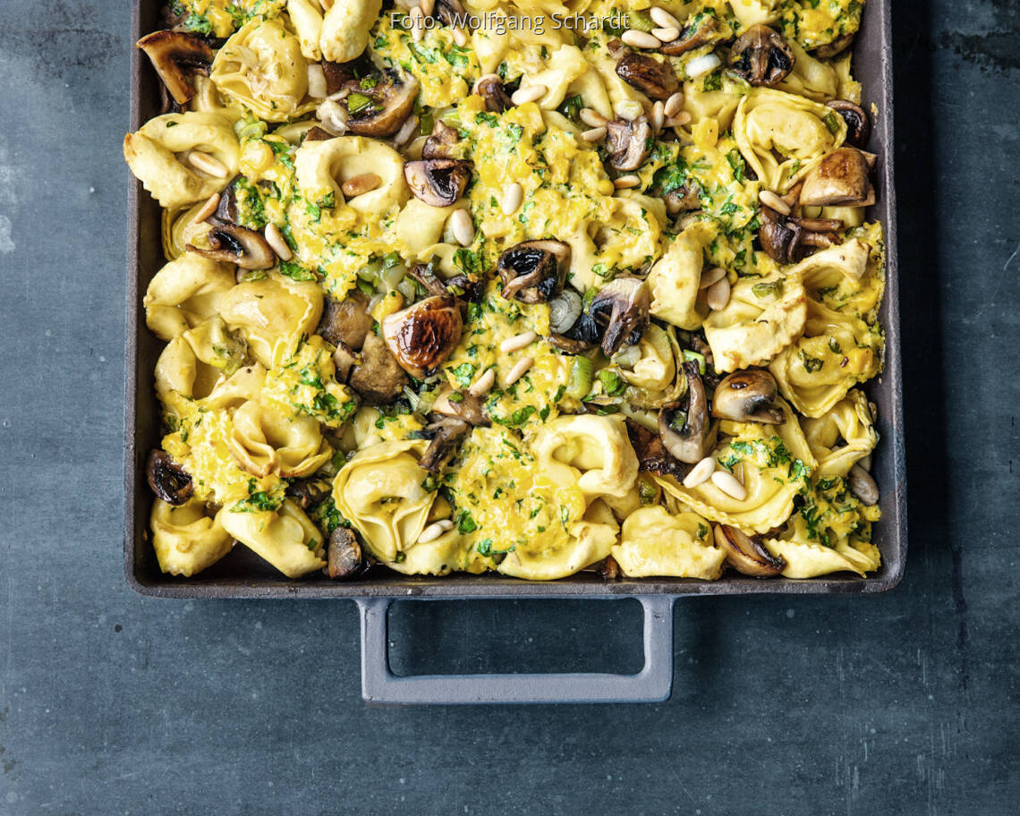 Tortellini-Pilz-Auflauf