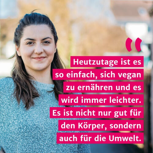 SevenCooks-Mitarbeiterin Vanessa mit ihrem Zitat zum Veganuary