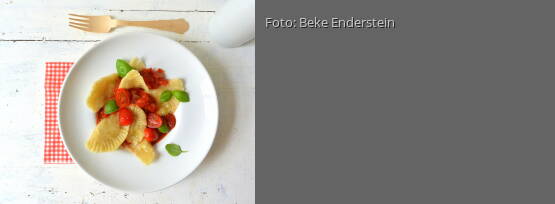 Rezeptbild für "Vegane Ravioli an Tomaten-Sugo"