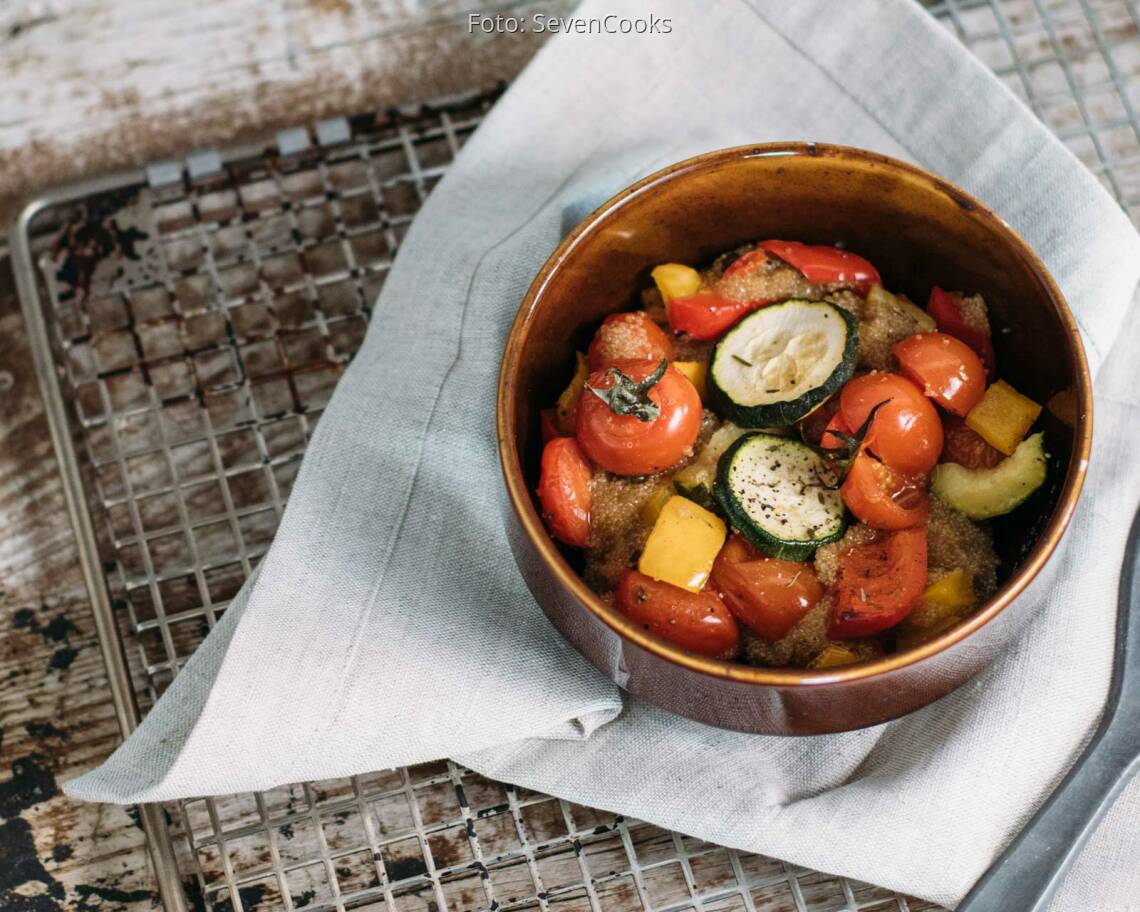 Veganes Rezept: Amaranth vom Blech mit Ofengemüse_2