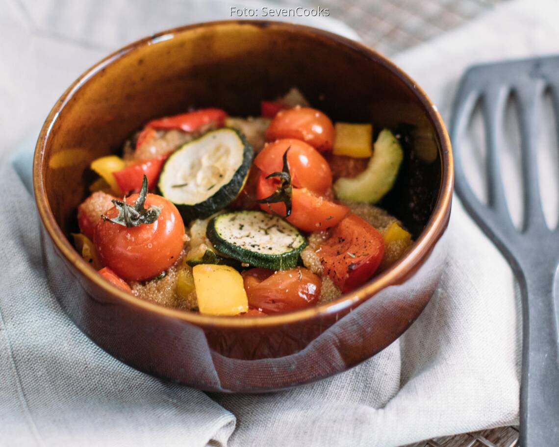 Veganes Rezept: Amaranth vom Blech mit Ofengemüse_3