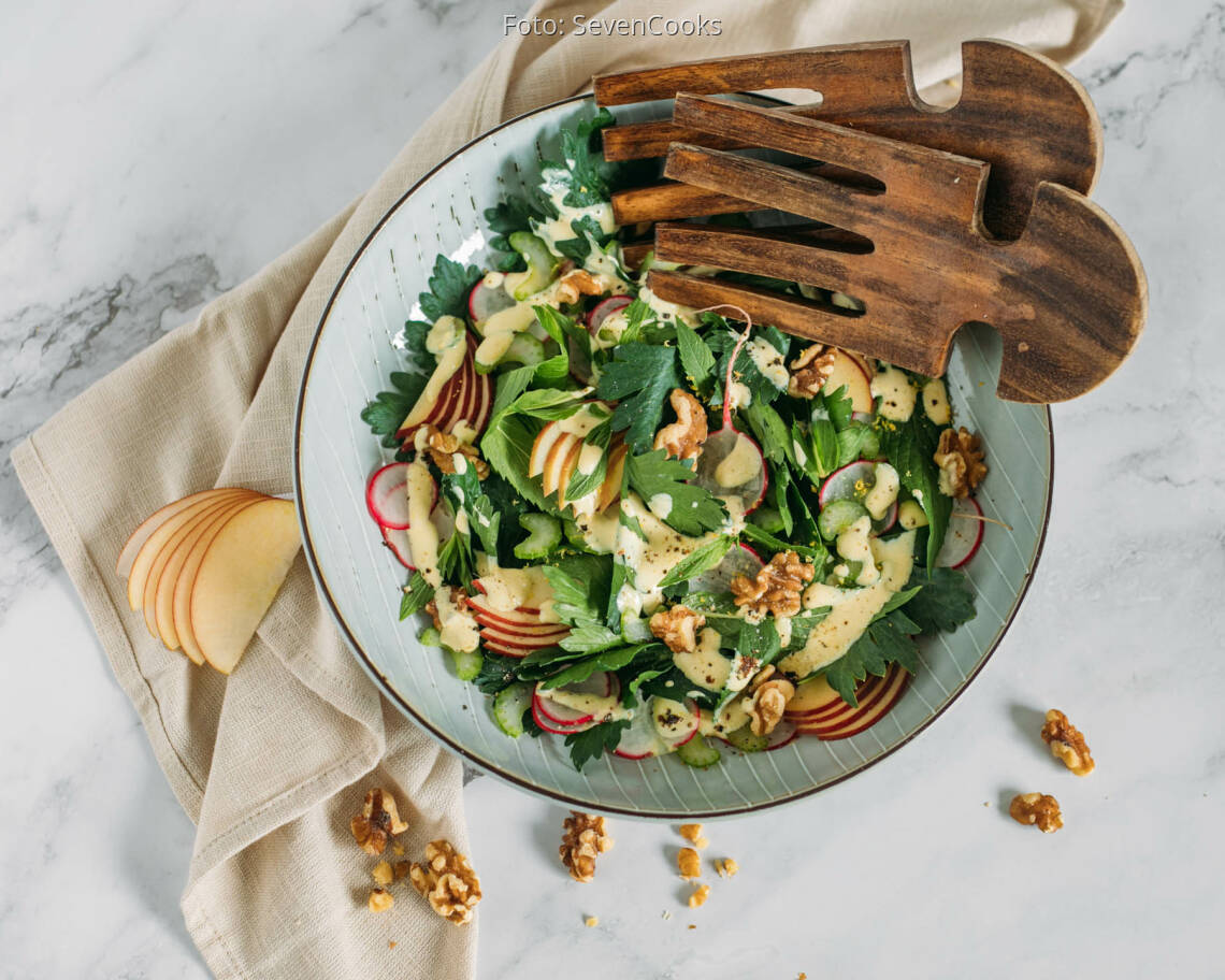 veganes Rezept: Apfel Radieschen Salat