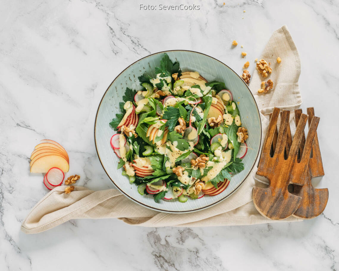 veganes Rezept: Apfel Radieschen Salat