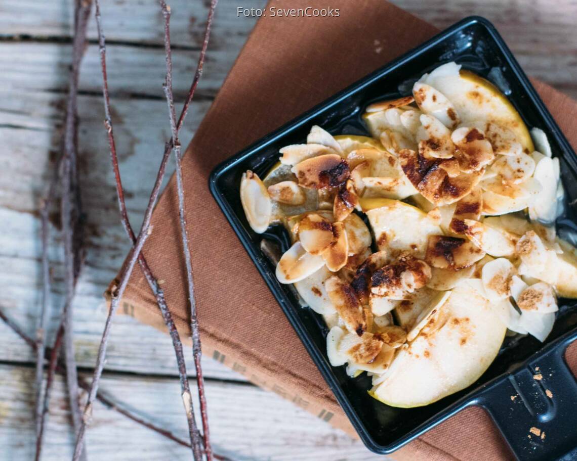 Veganes Rezept: Apfel-Mandel-Zimt-Pfännchen