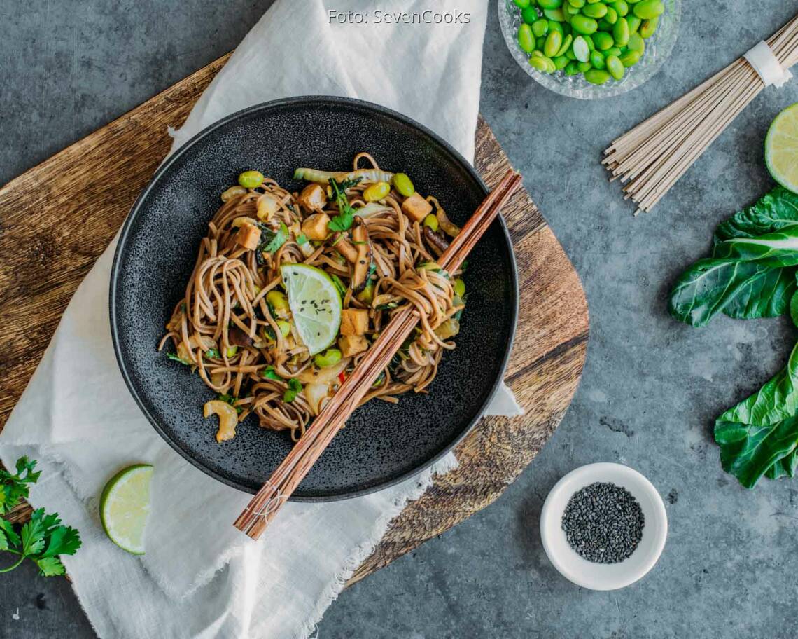 Veganes Rezept: Asiatische Soba-Nudelpfanne 1