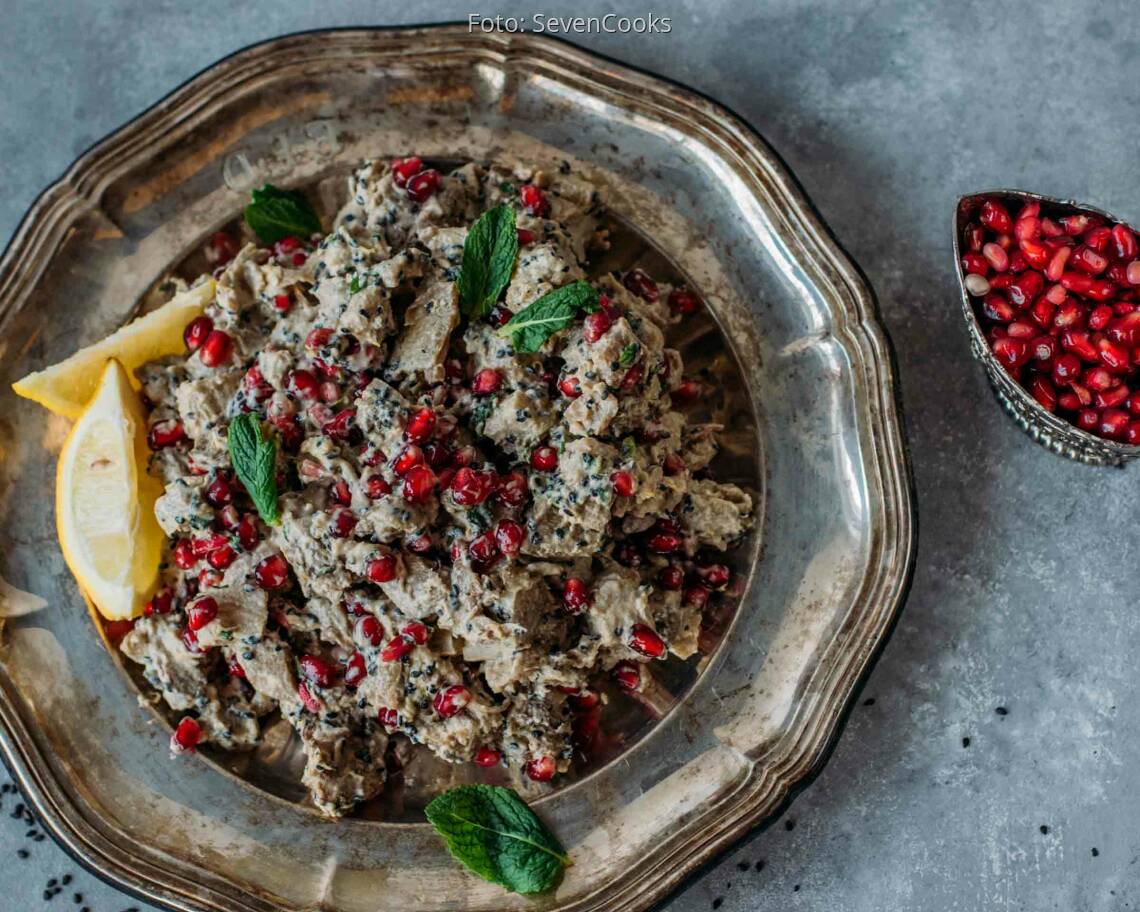 Veganes Rezept: Auberginensalat mit Tahin 1