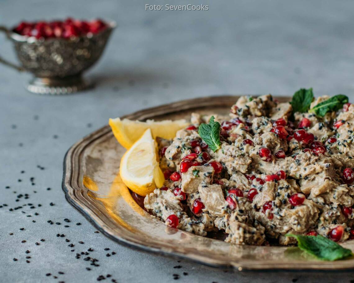 Veganes Rezept: Auberginensalat mit Tahin 2