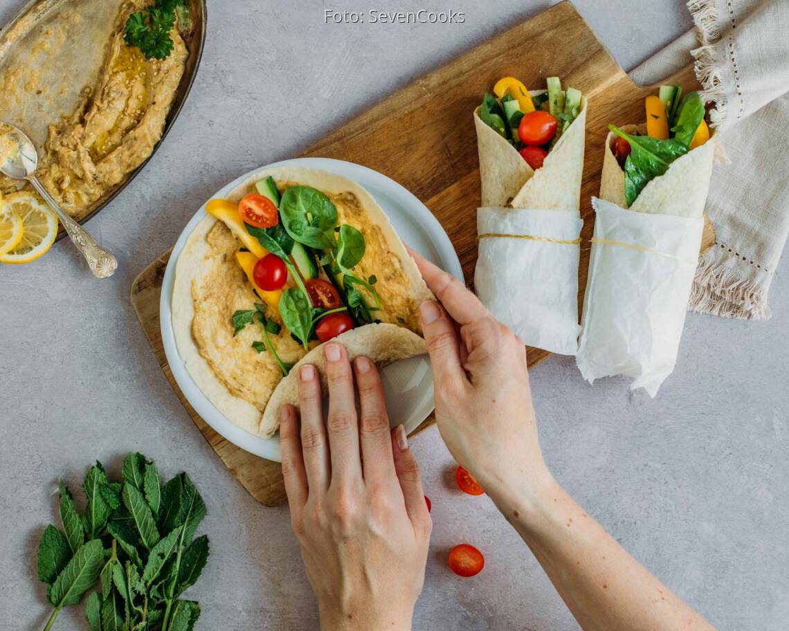 Veganes Rezept: Baba Ganoush Wrap 3