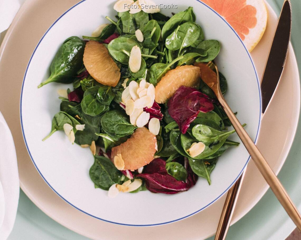 Veganes Rezept: Babyspinat-Salat mit Grapefruit 1