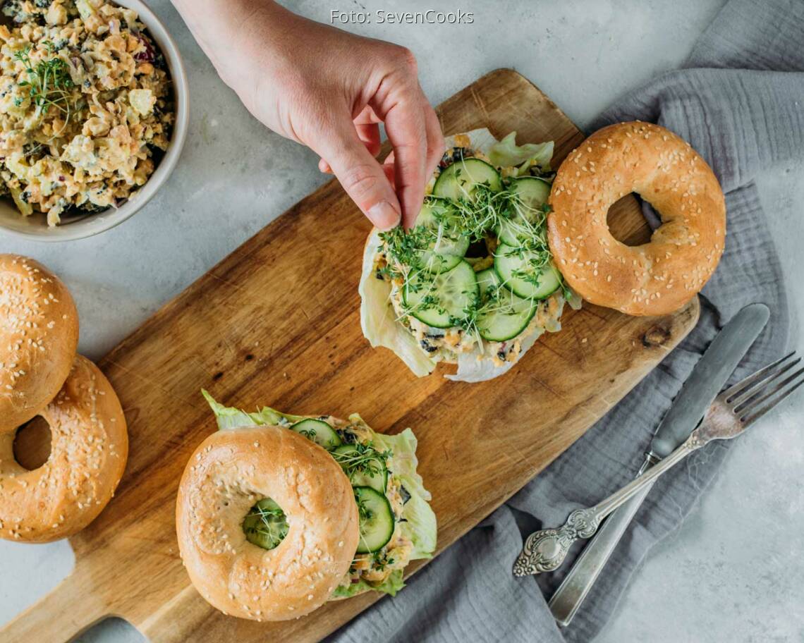 Veganes Rezept: Bagel mit veganen Tunfischsalat 2