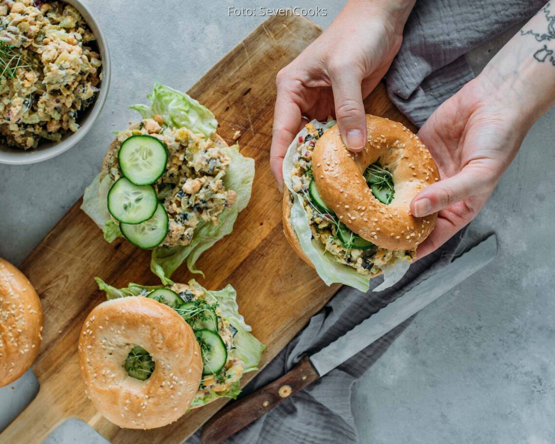 Veganes Rezept: Bagel mit veganen Tunfischsalat 3
