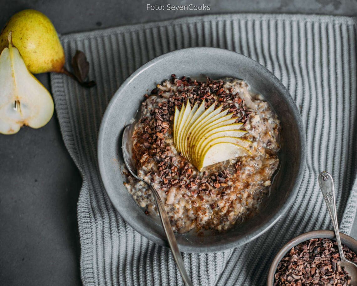 Veganes Rezept: Bircher Müsli mit Birne und Chia 1