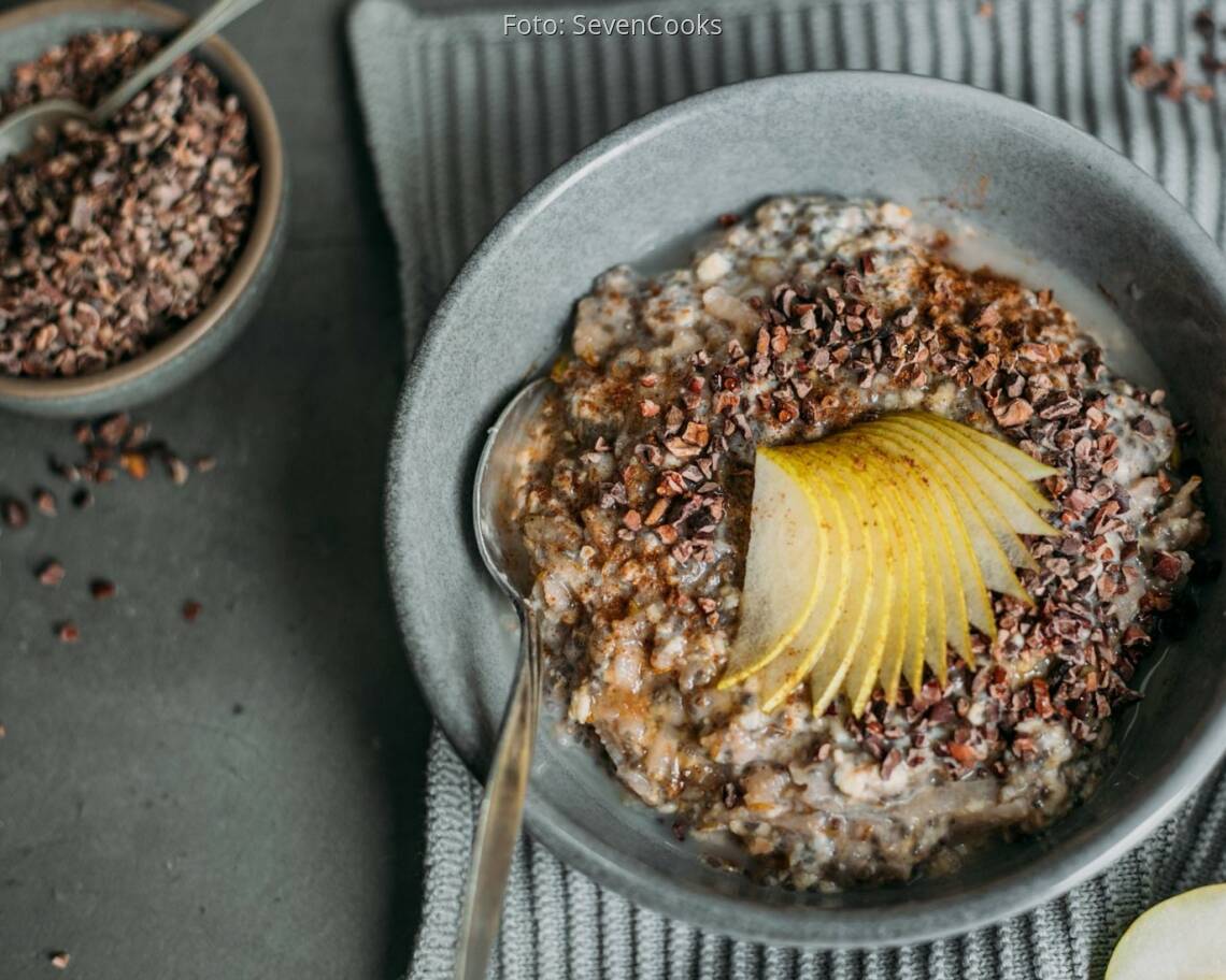 Veganes Rezept: Bircher Müsli mit Birne und Chia 2