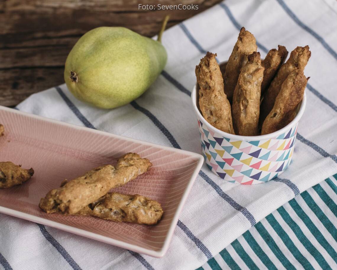 Veganes Rezept: Birnen Dinkelstangen ohne Zucker