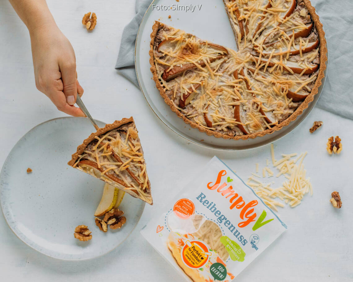 Veganes Rezept: Birnen-Quiche mit Walnüssen