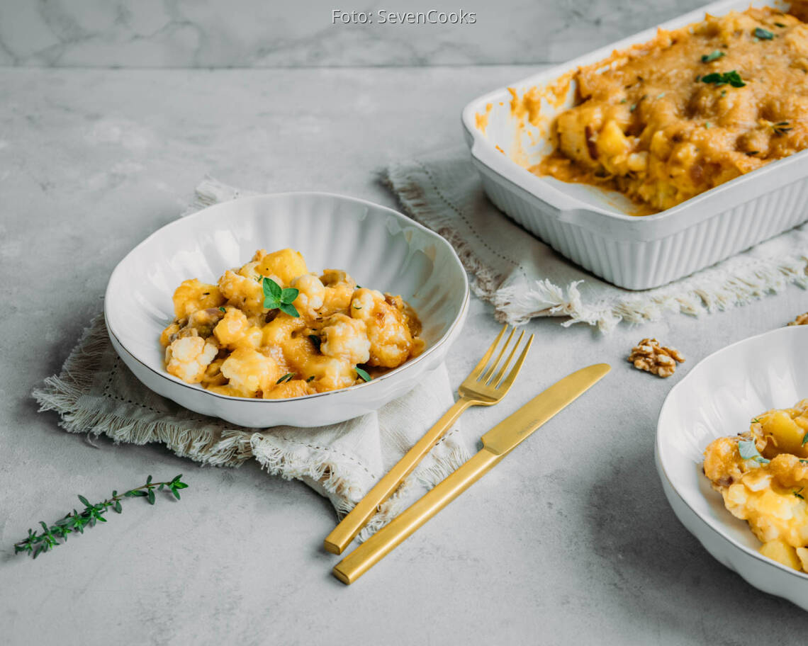 Veganes Rezept: Blumenkohl Kartoffel Auflauf 1