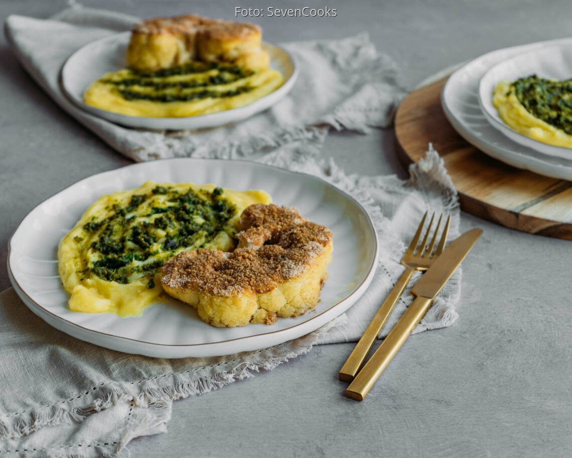 Veganes Rezept: Blumenkohl Schnitzel 1